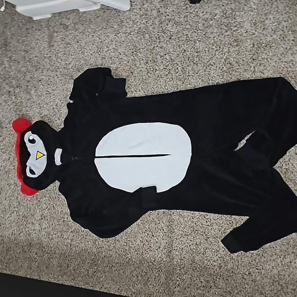 Derek Heart Penguin Fleece Onezie - Picture 1 of 8